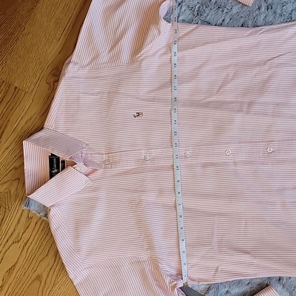 Ralph Lauren Orange/White Stripe Button Down Shirt, Men's Neck 15.5 Arm 33 - Picture 2 of 9